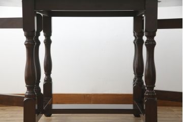 中古　美品　松本民芸家具　M型　洗練されたデザインが魅力的な楕円バタフライ卓(I)(エクステンションテーブル、バタフライテーブル、食卓、ダイニングテーブル、2人掛け、4人掛け)(定価約35万円)(R-073714)