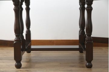 中古　美品　松本民芸家具　M型　洗練されたデザインが魅力的な楕円バタフライ卓(I)(エクステンションテーブル、バタフライテーブル、食卓、ダイニングテーブル、2人掛け、4人掛け)(定価約35万円)(R-073714)
