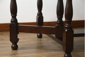 中古　美品　松本民芸家具　M型　洗練されたデザインが魅力的な楕円バタフライ卓(I)(エクステンションテーブル、バタフライテーブル、食卓、ダイニングテーブル、2人掛け、4人掛け)(定価約35万円)(R-073714)