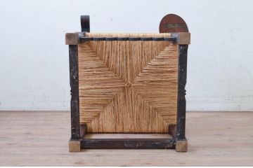 オランダビンテージ　こだわりを感じるデザインが魅力的なペーパーコードアームチェア(椅子、イス、ヴィンテージ)(R-073721)