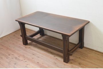 中古　飛騨産業　PROVINCIAL(プロヴィンシャル・プロビンシャル)　落ち着いた色味とどっしりとした佇まいが魅力的な作業台(ダイニングテーブル、4人掛け、6人掛け)(R-073722)