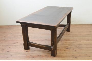 中古　飛騨産業　PROVINCIAL(プロヴィンシャル・プロビンシャル)　落ち着いた色味とどっしりとした佇まいが魅力的な作業台(ダイニングテーブル、4人掛け、6人掛け)(R-073722)