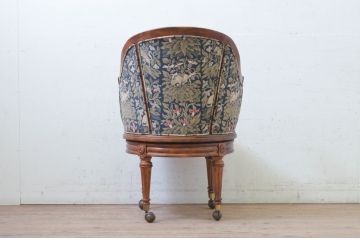 中古　美品!!　DREXEL HERITAGE(ドレクセルヘリテイジ)　品のある佇まいが魅力的な回転チェア(アームチェア、デスクチェア、回転椅子、一人掛けソファ、1人掛けソファ、1Pソファ、椅子、イス)(R-073723)