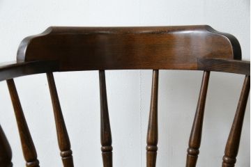 和製ビンテージ　飛騨産業　キツツキマーク　しっかりとした作りが嬉しいベビーチェア(チャイルドチェア、キッズチェア、アームチェア、ダイニングチェア、板座チェア、こども椅子、子どもイス、ヴィンテージ)(R-073726)