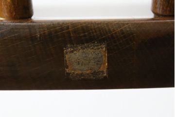 和製ビンテージ　飛騨産業　キツツキマーク　しっかりとした作りが嬉しいベビーチェア(チャイルドチェア、キッズチェア、アームチェア、ダイニングチェア、板座チェア、こども椅子、子どもイス、ヴィンテージ)(R-073726)