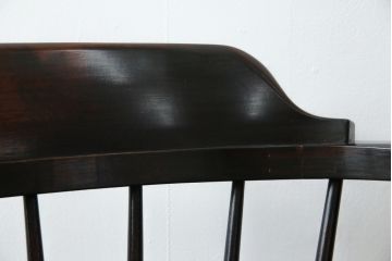 和製ビンテージ　松本民芸家具　#91型　落ち着きのある大人カフェ風インテリアが叶うキャプテンチェア(アームチェア、板座チェア、ダイニングチェア、椅子、イス、ヴィンテージ)(定価約13万円)(R-073727)