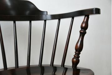 和製ビンテージ　松本民芸家具　#91型　落ち着きのある大人カフェ風インテリアが叶うキャプテンチェア(アームチェア、板座チェア、ダイニングチェア、椅子、イス、ヴィンテージ)(定価約13万円)(R-073727)