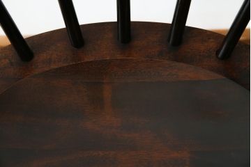 和製ビンテージ　松本民芸家具　#91型　落ち着きのある大人カフェ風インテリアが叶うキャプテンチェア(アームチェア、板座チェア、ダイニングチェア、椅子、イス、ヴィンテージ)(定価約13万円)(R-073727)