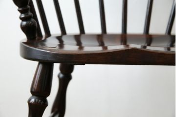 和製ビンテージ　松本民芸家具　#91型　落ち着きのある大人カフェ風インテリアが叶うキャプテンチェア(アームチェア、板座チェア、ダイニングチェア、椅子、イス、ヴィンテージ)(定価約13万円)(R-073727)