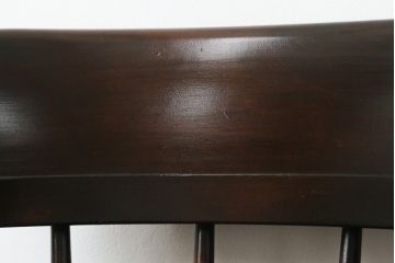 中古　美品　松本民芸家具　#91型　落ち着きのある大人カフェ風インテリアが叶うキャプテンチェア2脚セット(アームチェア、板座チェア、ダイニングチェア、椅子、イス)(定価2脚で約26万円)(R-073728)