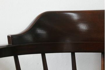 中古　美品　松本民芸家具　#91型　落ち着きのある大人カフェ風インテリアが叶うキャプテンチェア2脚セット(アームチェア、板座チェア、ダイニングチェア、椅子、イス)(定価2脚で約26万円)(R-073728)