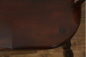中古　美品　松本民芸家具　#91型　落ち着きのある大人カフェ風インテリアが叶うキャプテンチェア2脚セット(アームチェア、板座チェア、ダイニングチェア、椅子、イス)(定価2脚で約26万円)(R-073728)
