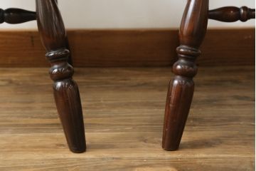 中古　美品　松本民芸家具　#91型　落ち着きのある大人カフェ風インテリアが叶うキャプテンチェア2脚セット(アームチェア、板座チェア、ダイニングチェア、椅子、イス)(定価2脚で約26万円)(R-073728)