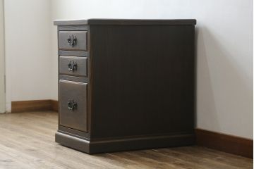 中古　飛騨産業　キツツキ　PROVINCIAL(プロヴィンシャル・プロビンシャル)　味わい深い木の色味が魅力的なキャスター付きデスクワゴン(脇机、サイドチェスト、ナイトテーブル、引き出し)(R-073732)