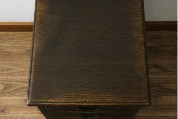 中古　飛騨産業　キツツキ　PROVINCIAL(プロヴィンシャル・プロビンシャル)　味わい深い木の色味が魅力的なキャスター付きデスクワゴン(脇机、サイドチェスト、ナイトテーブル、引き出し)(R-073732)