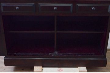 中古　美品　国産民芸家具　和モダンな空間づくりにも活躍するキャビネット(食器棚、飾り棚、収納棚、戸棚、カップボード)(R-073743)