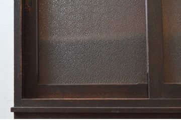 和製アンティーク　大正ロマン　趣のある佇まいが魅力的な二段重ねキャビネット(食器棚、収納棚、戸棚、カップボード)(R-073747)