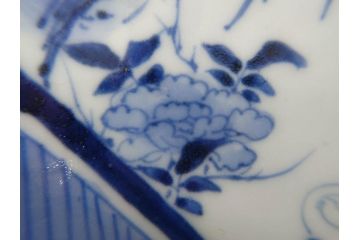 希少　江戸期　古伊万里　染付　唐子に犬図　約17cm　5.6寸　珍しい絵付けが印象的な中皿3枚セット(和皿、和食器、五寸六分)(R-073755)
