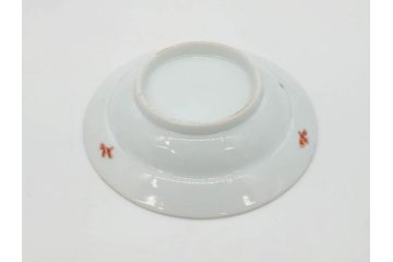 江戸期　古伊万里　染付　金彩　約13cm　4.1寸　優雅に舞う鶴のデザインが上品な雰囲気を醸し出す小皿3枚セット(つる、ツル、和皿、和食器、四寸一分)(R-073756)