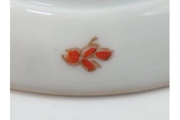 江戸期　古伊万里　染付　金彩　約13cm　4.1寸　優雅に舞う鶴のデザインが上品な雰囲気を醸し出す小皿3枚セット(つる、ツル、和皿、和食器、四寸一分)(R-073756)