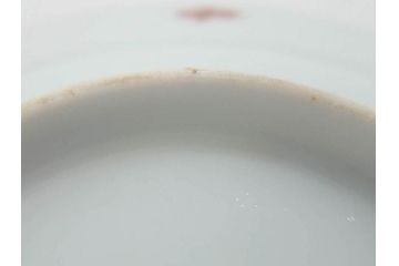 江戸期　古伊万里　染付　金彩　約13cm　4.1寸　優雅に舞う鶴のデザインが上品な雰囲気を醸し出す小皿3枚セット(つる、ツル、和皿、和食器、四寸一分)(R-073756)