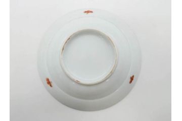 江戸期　古伊万里　染付　金彩　約13cm　4.1寸　優雅に舞う鶴のデザインが上品な雰囲気を醸し出す小皿3枚セット(つる、ツル、和皿、和食器、四寸一分)(R-073756)