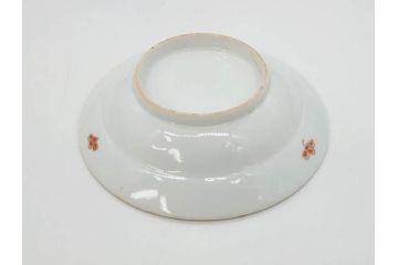 江戸期　古伊万里　染付　金彩　約13cm　4.1寸　優雅に舞う鶴のデザインが上品な雰囲気を醸し出す小皿3枚セット(つる、ツル、和皿、和食器、四寸一分)(R-073757)