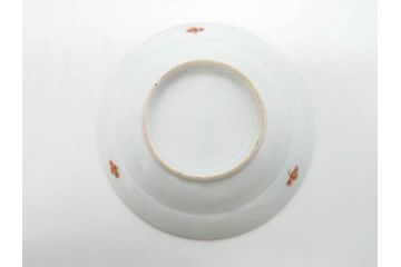 江戸期　古伊万里　染付　金彩　約13cm　4.1寸　優雅に舞う鶴のデザインが上品な雰囲気を醸し出す小皿3枚セット(つる、ツル、和皿、和食器、四寸一分)(R-073757)
