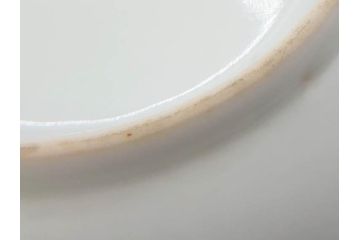 江戸期　古伊万里　染付　金彩　約13cm　4.1寸　優雅に舞う鶴のデザインが上品な雰囲気を醸し出す小皿3枚セット(つる、ツル、和皿、和食器、四寸一分)(R-073757)