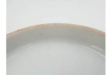 江戸期　古伊万里　染付　金彩　約13cm　4.1寸　優雅に舞う鶴のデザインが上品な雰囲気を醸し出す小皿3枚セット(つる、ツル、和皿、和食器、四寸一分)(R-073757)