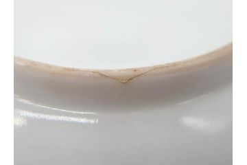 江戸期　古伊万里　染付　金彩　約13cm　4.1寸　優雅に舞う鶴のデザインが上品な雰囲気を醸し出す小皿3枚セット(つる、ツル、和皿、和食器、四寸一分)(R-073757)
