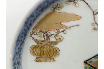 幕末　伊万里　色絵　多様な絵付けが目を惹く小皿&銘々皿5枚セット(鶴、つる、ツル、松、竹、梅、和皿、和食器)(R-073758)