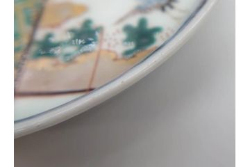 幕末　伊万里　色絵　多様な絵付けが目を惹く小皿&銘々皿5枚セット(鶴、つる、ツル、松、竹、梅、和皿、和食器)(R-073758)