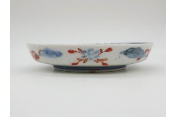 幕末　伊万里　色絵　多様な絵付けが目を惹く小皿&銘々皿5枚セット(鶴、つる、ツル、松、竹、梅、和皿、和食器)(R-073758)