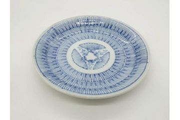 江戸期　古伊万里　染付　唐子　暦文　丸紋　雲龍文　多種多様なデザインが味わい深い魅力を放つ中皿5枚セット(古玩?、中国?、和皿、和食器)(R-073760)