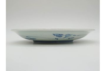 江戸期　古伊万里　染付　唐子　暦文　丸紋　雲龍文　多種多様なデザインが味わい深い魅力を放つ中皿5枚セット(古玩?、中国?、和皿、和食器)(R-073760)