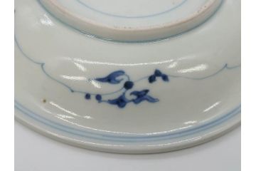 江戸期　古伊万里　染付　唐子　暦文　丸紋　雲龍文　多種多様なデザインが味わい深い魅力を放つ中皿5枚セット(古玩?、中国?、和皿、和食器)(R-073760)