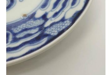 江戸期　古伊万里　染付　唐子　暦文　丸紋　雲龍文　多種多様なデザインが味わい深い魅力を放つ中皿5枚セット(古玩?、中国?、和皿、和食器)(R-073760)