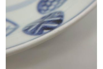 江戸期　古伊万里　染付　唐子　暦文　丸紋　雲龍文　多種多様なデザインが味わい深い魅力を放つ中皿5枚セット(古玩?、中国?、和皿、和食器)(R-073760)
