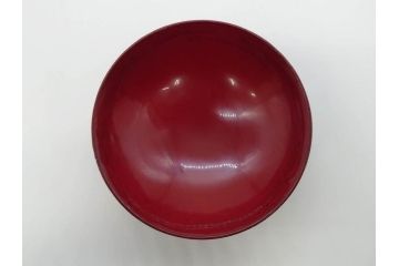 五客セットはレア!　角偉三郎　上品に輝く艶が魅力的な朱盃5客セット(漆器、杯、酒器、共箱付き、和食器)(R-073761)