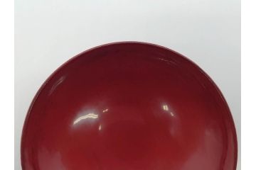 五客セットはレア!　角偉三郎　上品に輝く艶が魅力的な朱盃5客セット(漆器、杯、酒器、共箱付き、和食器)(R-073761)