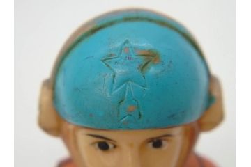 当時物　マルサン　ハヤタ隊員　ソフビ　1966　円谷プロ(ウルトラマン、ウルトラ警備隊、人形、昭和レトロ、フィギュア、置物)(R-073765)