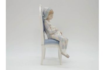 スペイン　リヤドロ　LLADRO　若い道化師　淡い色味が可愛らしいフィギュリン(ピエロ、猫、ねこ、ネコ、男の子、陶器人形、置物、オブジェ)(R-073768)