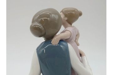 スペイン　リヤドロ　LLADRO　NAO　1980　親子　幸せなひと時を切り取った様なフィギュリン(ファミリー、家族、母、女の子、陶器人形、置物、オブジェ)(R-073770)