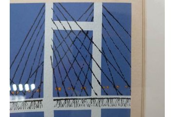 柳原良平　横浜ベイブリッジ夜景　限定2000部　リトグラフ(版画、額装、イラストレーター、記念品)(R-073773)
