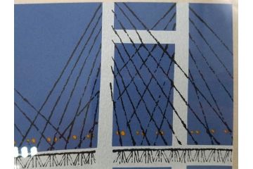 柳原良平　横浜ベイブリッジ夜景　限定2000部　リトグラフ(版画、額装、イラストレーター、記念品)(R-073773)