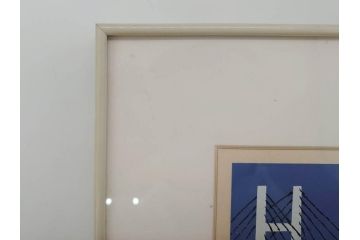 柳原良平　横浜ベイブリッジ夜景　限定2000部　リトグラフ(版画、額装、イラストレーター、記念品)(R-073773)