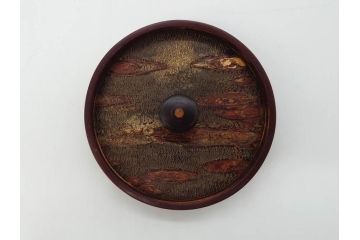 荒慶作　樺細工(桜皮細工)　和の趣を感じさせる渋い佇まいが魅力の茶筒(棗、茶器、茶入れ、茶道具、共箱付き)(R-073774)