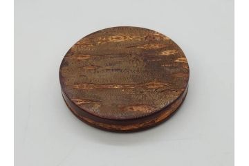 荒慶作　樺細工(桜皮細工)　和の趣を感じさせる渋い佇まいが魅力の茶筒(棗、茶器、茶入れ、茶道具、共箱付き)(R-073774)