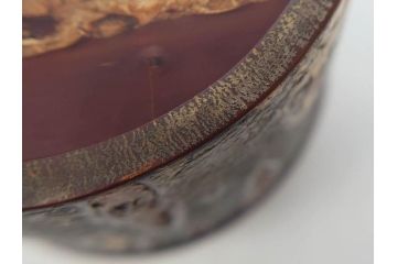 荒慶作　樺細工(桜皮細工)　和の趣を感じさせる渋い佇まいが魅力の茶筒(棗、茶器、茶入れ、茶道具、共箱付き)(R-073774)
